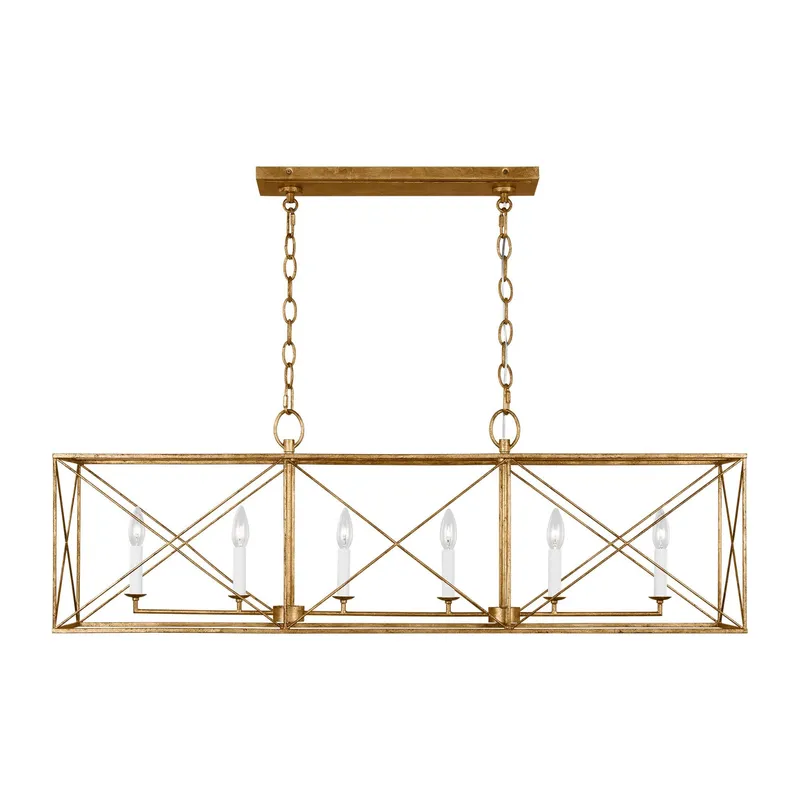 Chapman & Myers Beatrix Large Linear Lantern in Antique Gild