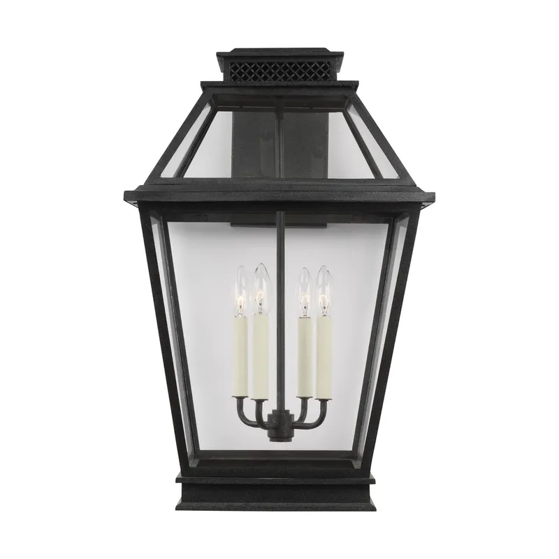 Chapman & Myers Falmouth Extra Large Outdoor Wall Lantern in Dark Weathered Zinc