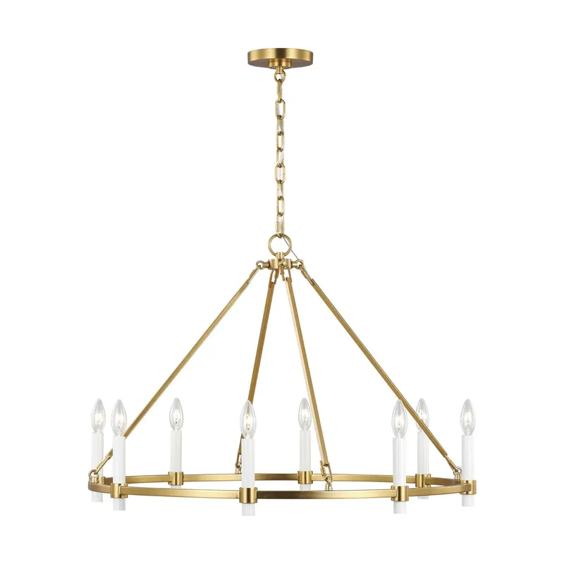 Chapman & Myers Marston Large Chandelier in Burnished Brass
