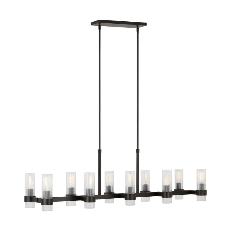 Chapman & Myers Geneva Linear Chandelier in Aged Iron