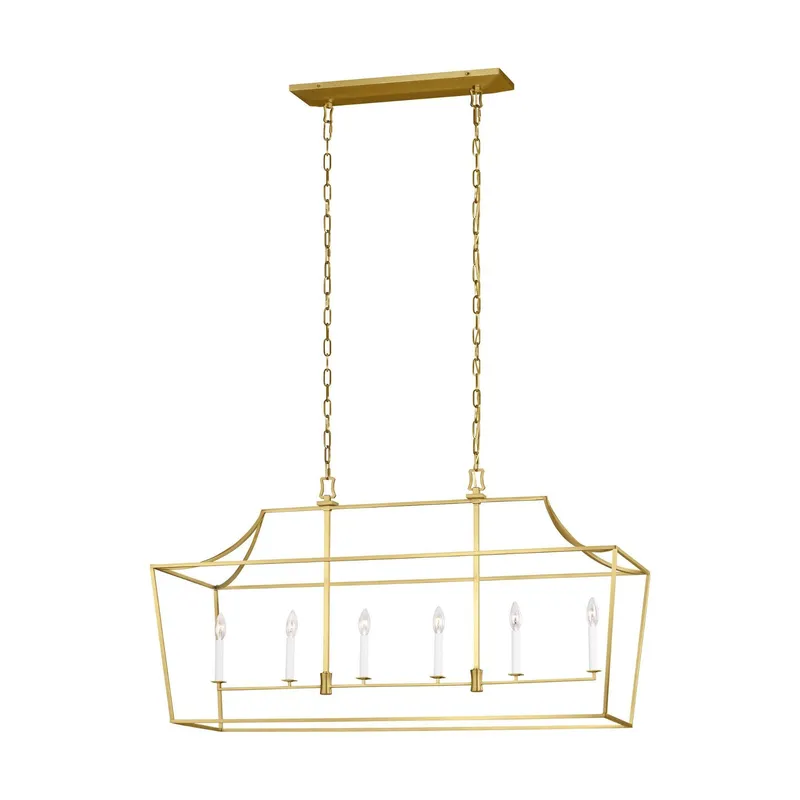 Chapman & Myers Southold Linear Lantern in Burnished Brass