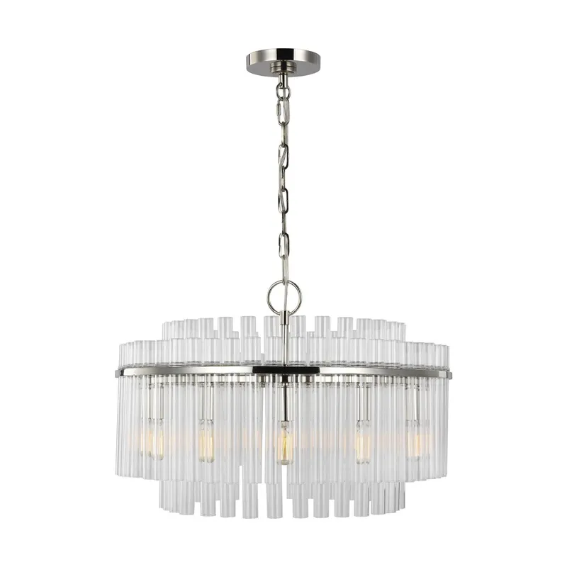 Chapman & Myers Beckett Medium Chandelier in Polished Nickel