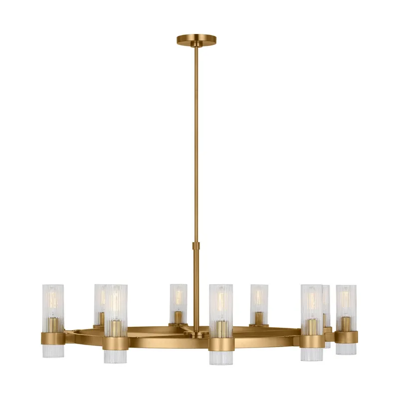 Chapman & Myers Geneva Large Chandelier in Burnished Brass