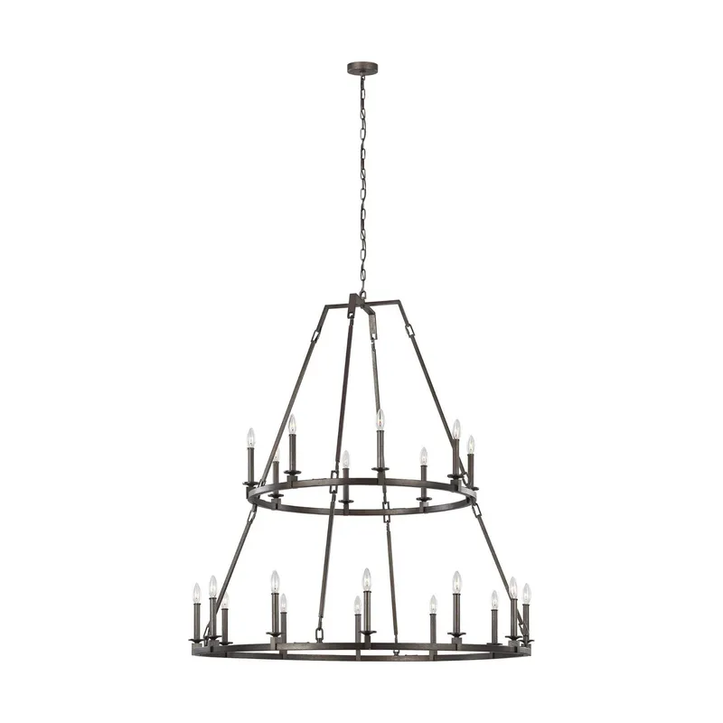 Sean Lavin Landen Extra Large Two-Tier Chandelier in Smith Steel