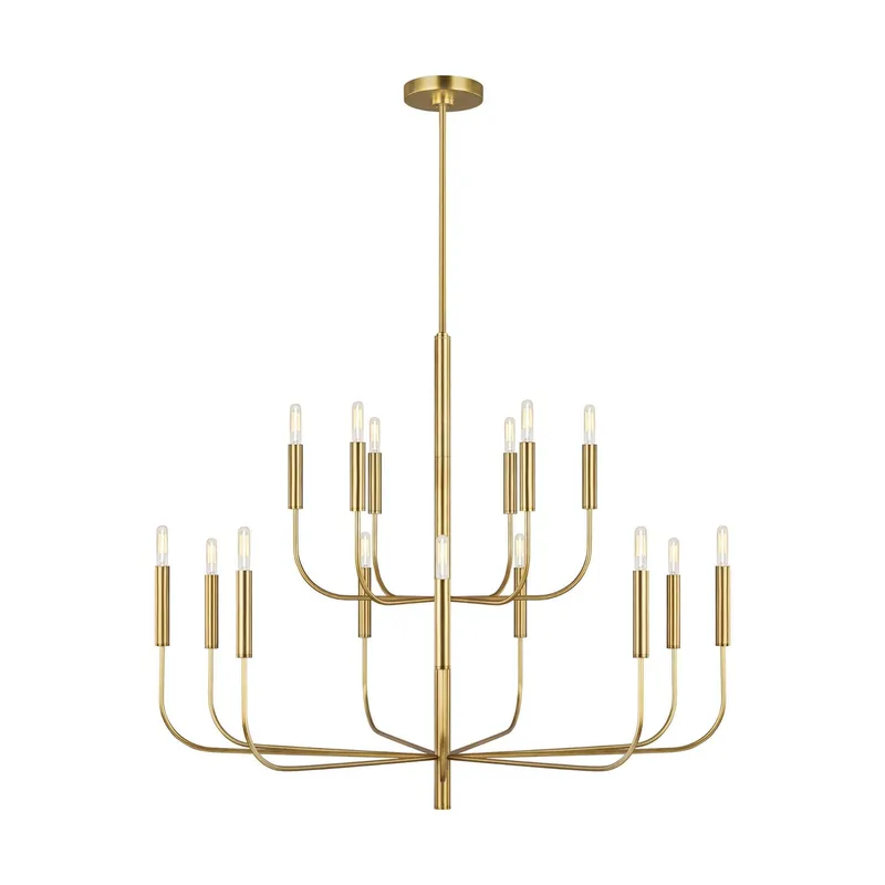 Ellen DeGeneres Brianna Large Two-Tier Chandelier in Burnished Brass