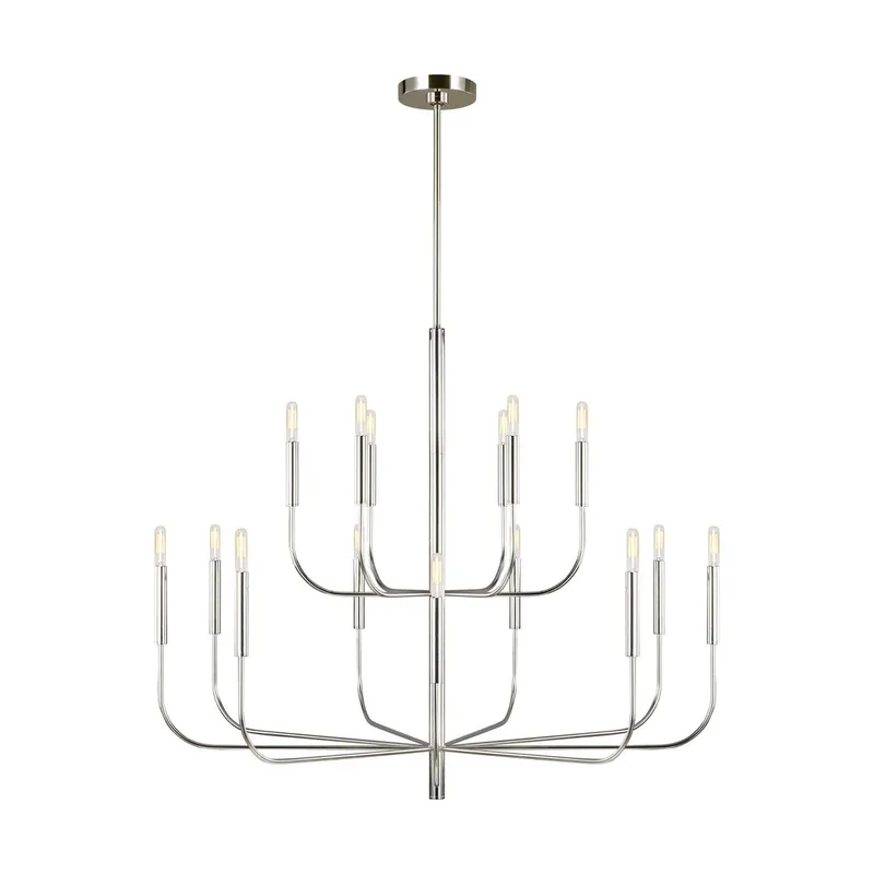 Ellen DeGeneres Brianna Large Two-Tier Chandelier in Polished Nickel