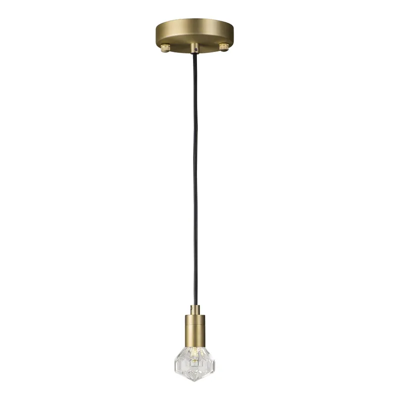 Norma Jeane 1-Light Suspension Pendant in Satin Brass with Crystal Shade