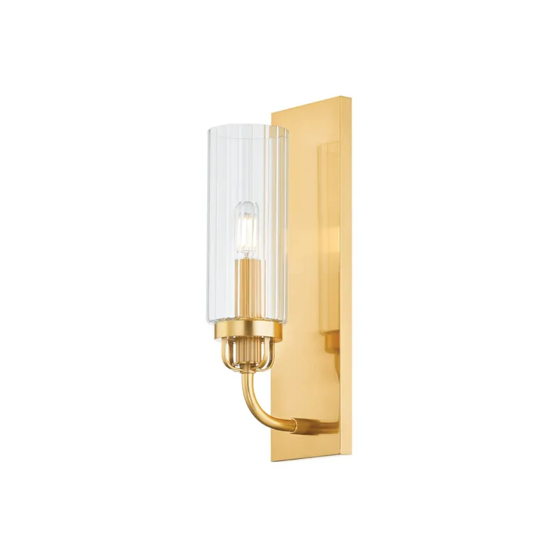 Halifax 1-Light Wall Sconce in Aged Brass 4.25W x 13.75H
