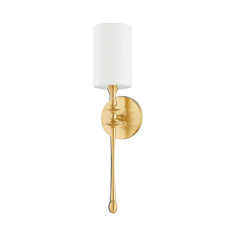 Guilford 1-Light Wall Sconce in Aged Brass 4.75W x 19.75H