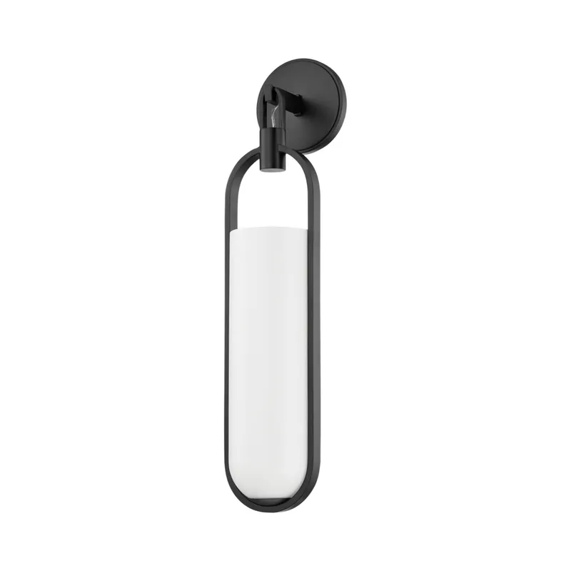 Lorimer 1-Light Wall Sconce in Black Brass 4.75W x 22H