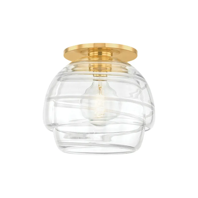 Montvale 1-Light Flush Mount in Aged Brass 13W x 11.75H