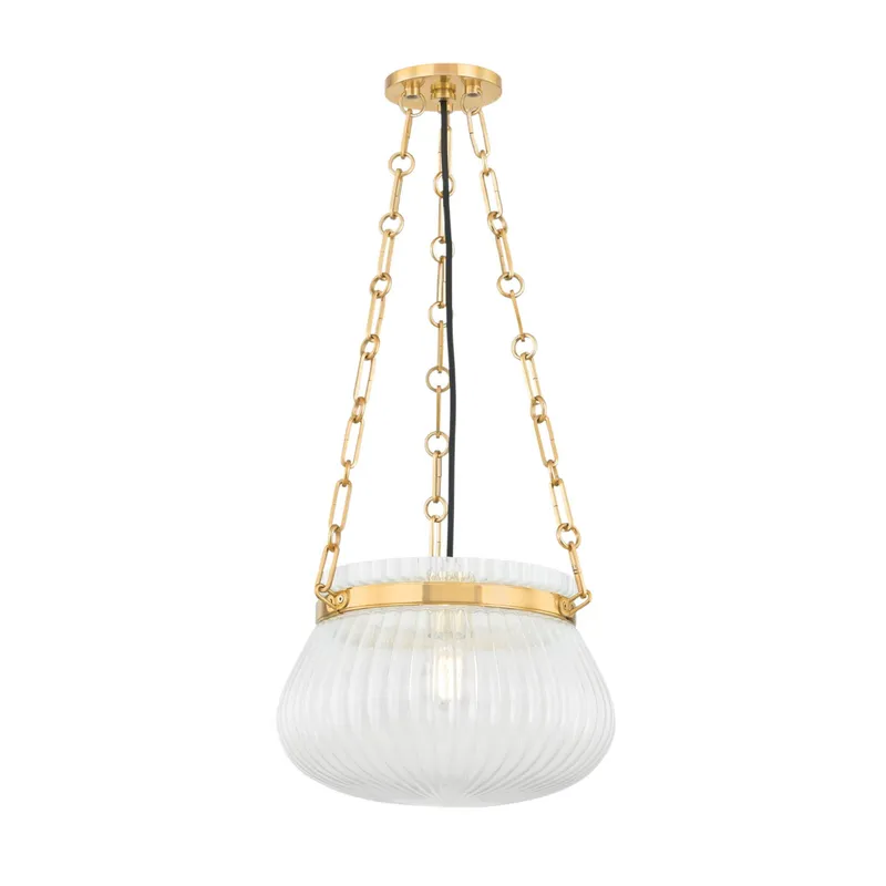 Granby 1-Light Pendant in Aged Brass 13W x 9.5H