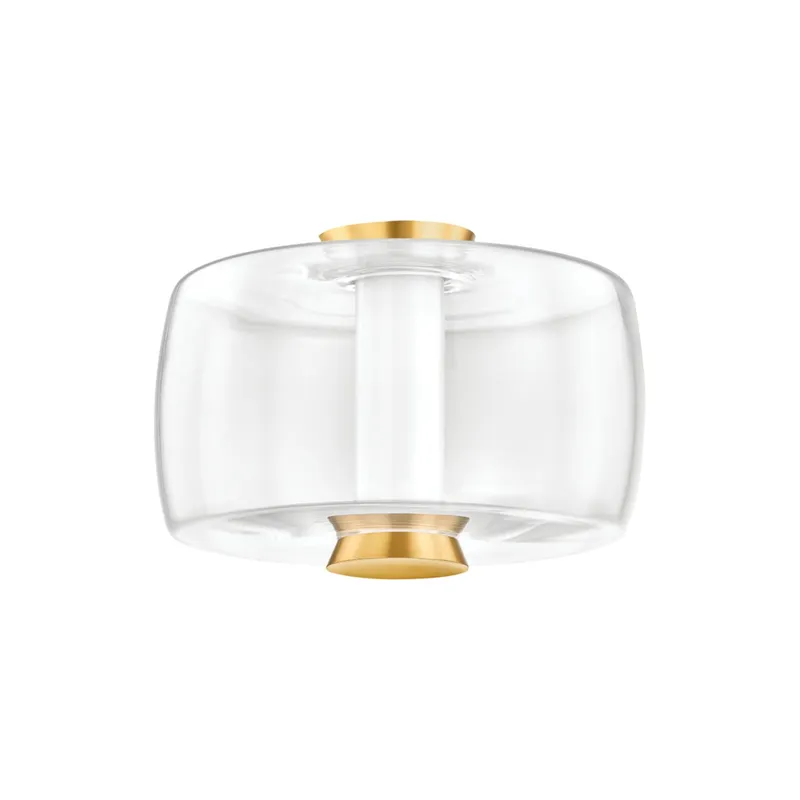 Beau 1-Light Flush Mount in Aged Brass 15W x 10H