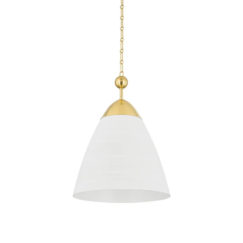 Bronson 1-Light Pendant in Aged Brass by Becki Owens 19.25W x 25.75H