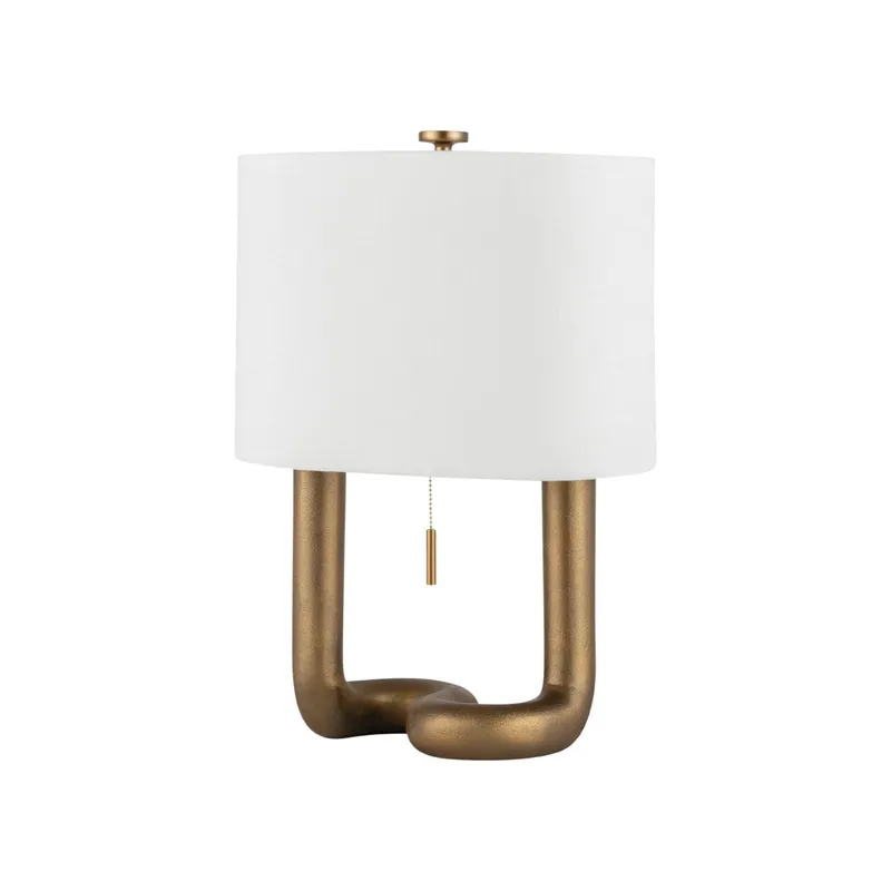 Armonk 1-Light Table Lamp in Aged Brass 16.25L x 10.25W x 22.75H