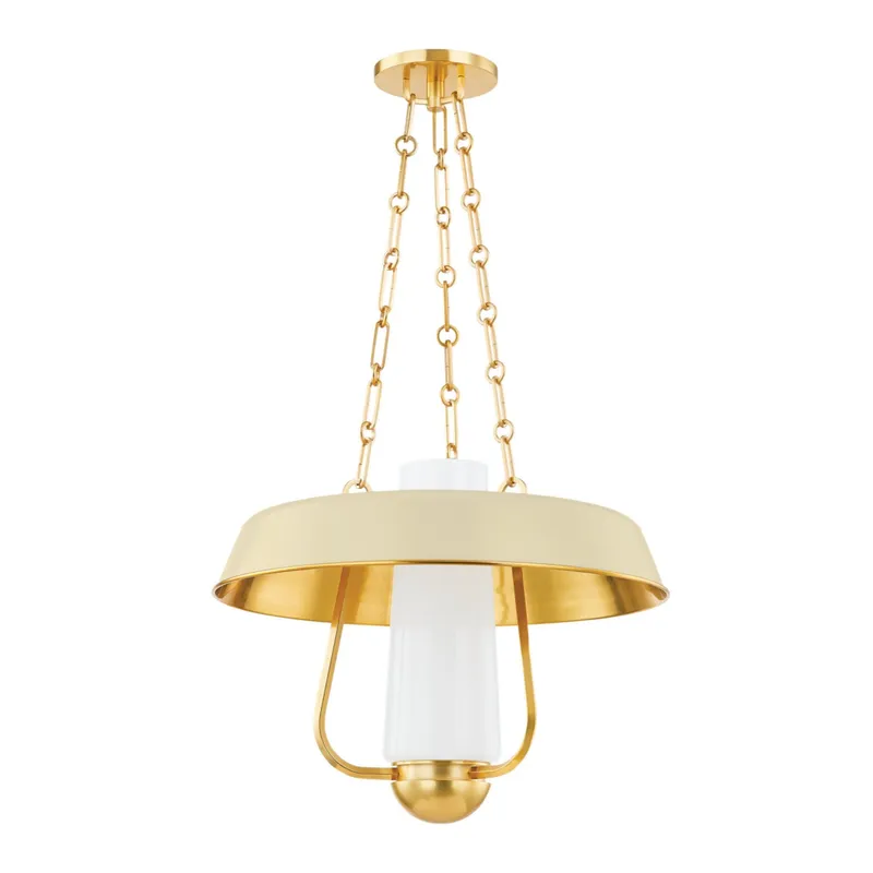 Provincetown 1-Light Lantern in Aged Brass 18W x 14.5H (Soft Sand)