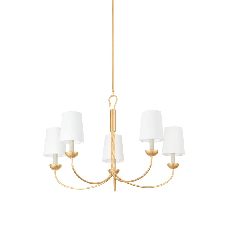 Montpelier 5-Light Chandelier in Vintage Gold Leaf 34W x 21.25H