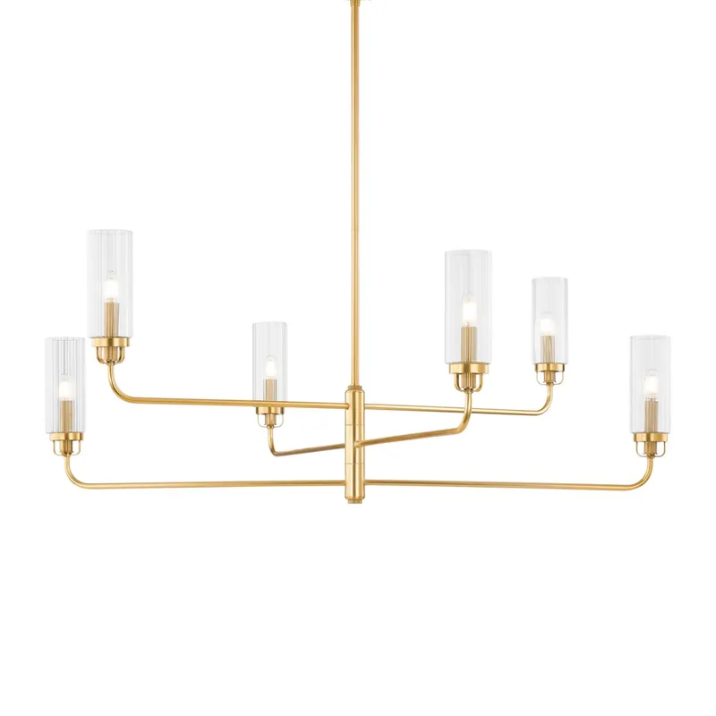 Halifax 6-Light Chandelier in Aged Brass 48W x 18.75H