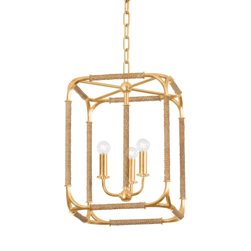 Laurenceston 3-Light Lantern in Gold Leaf 13L x 13W x 18.25H
