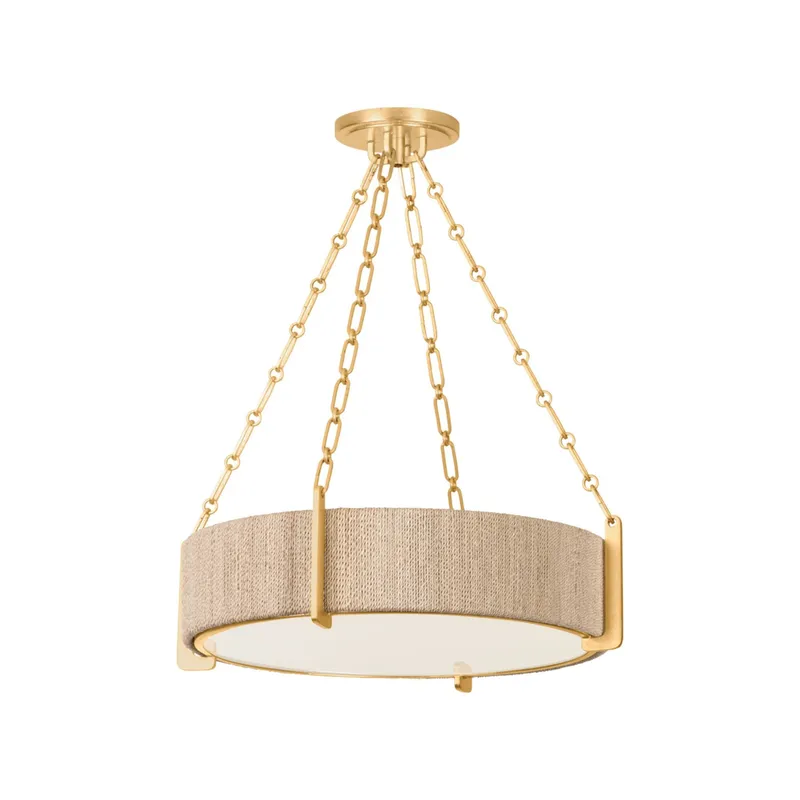Quebec 4-Light Chandelier in Gold Leaf 22W x 6.25H