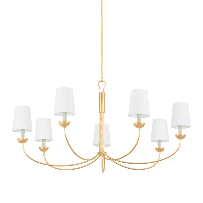 Montpelier 7-Light Chandelier in Vintage Gold Leaf 48W x 24H