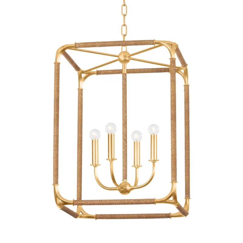 Laurenceston 4-Light Lantern in Gold Leaf 18.25L x 18.25W x 26.25H