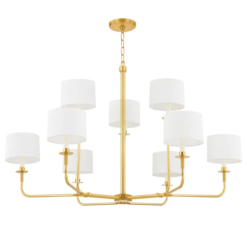 Paramus 8-Light Chandelier in Aged Brass 48W x 29.5H