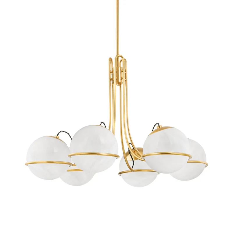 Hingham 6-Light Chandelier in Aged Brass 40W x 25.5H