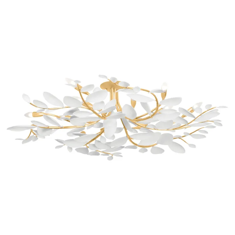Marabec 12-Light Semi Flush in Vintage Gold Leaf 48W x 12.25H