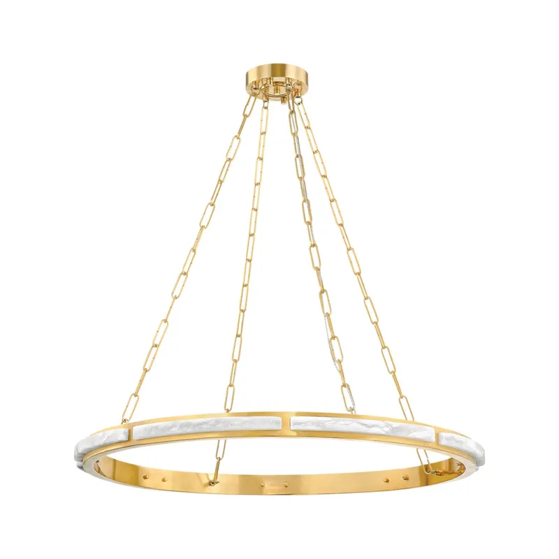 Wingate 1-Light Chandelier in Aged Brass 36W x 2H