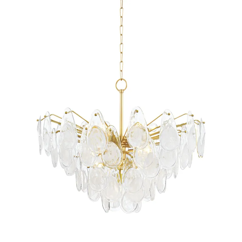 Darcia 15-Light Chandelier in Aged Brass 35.75W x 28.75H