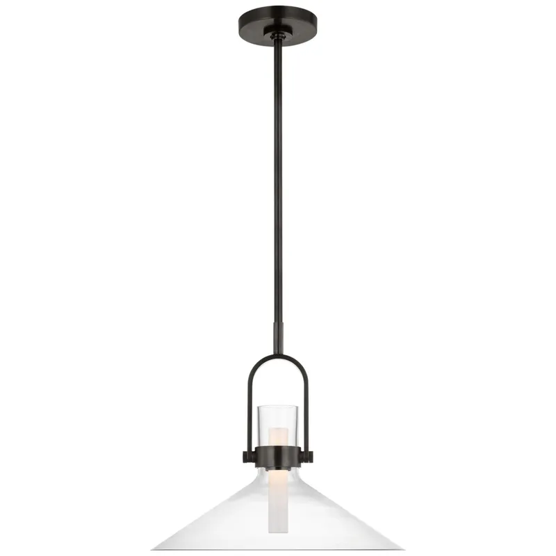Ian K. Fowler Larkin 18" Empire Pendant in Bronze with Clear Glass Ceiling Light W18.5"