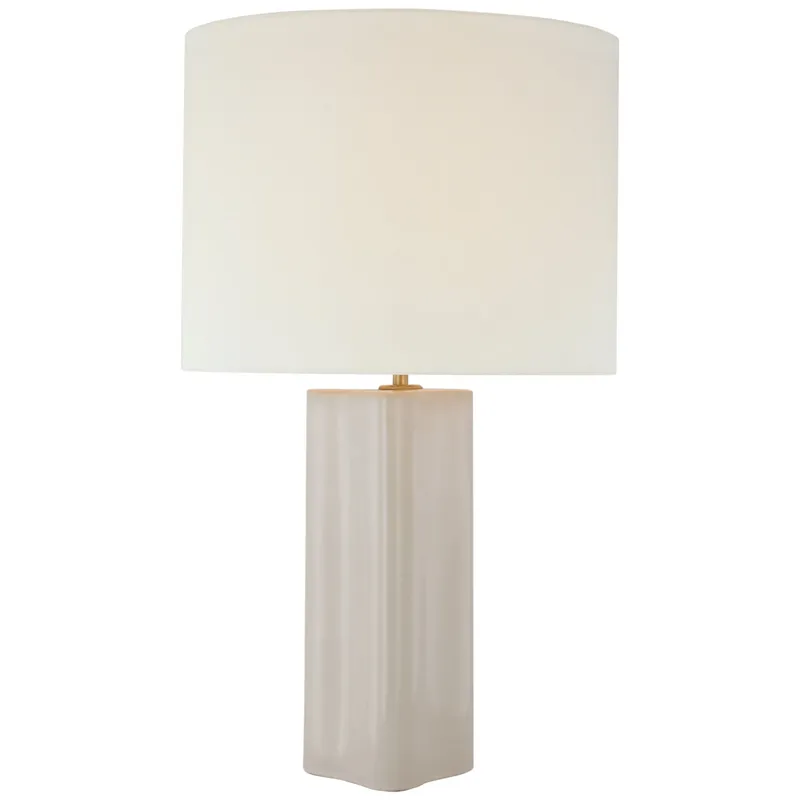 AERIN Mishca Large Table Lamp in Ivory with Linen Shade W17" x H29.75"