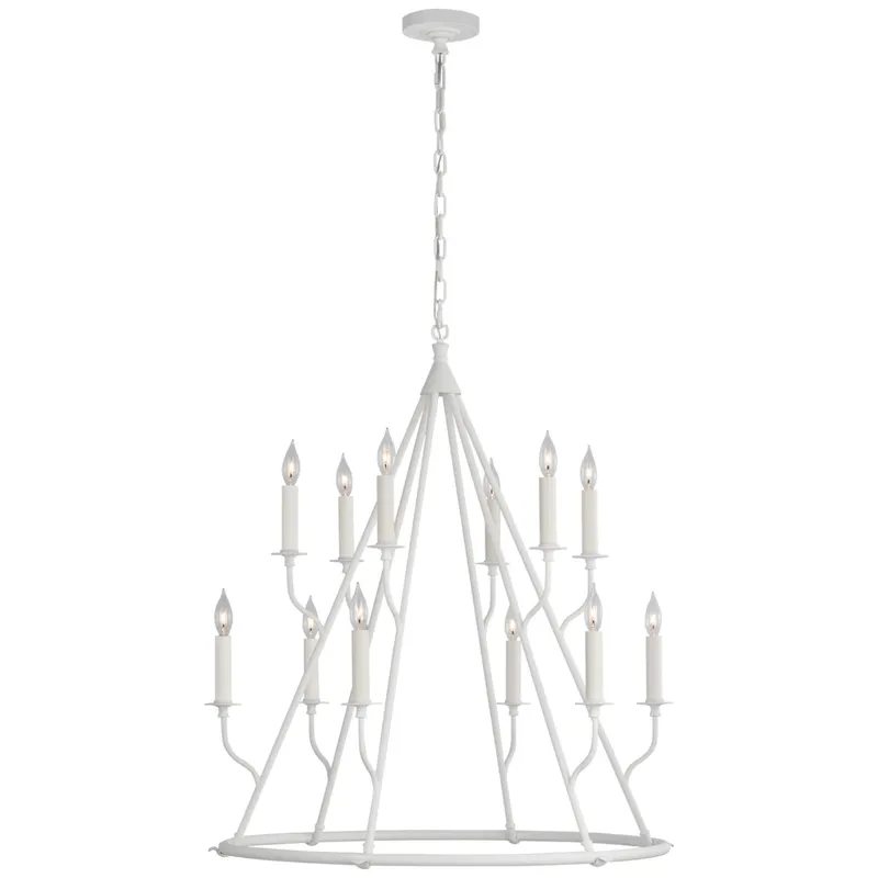 Julie Neill Lorio Large Chandelier in Plaster White Ceiling Light W33" x H37.25"