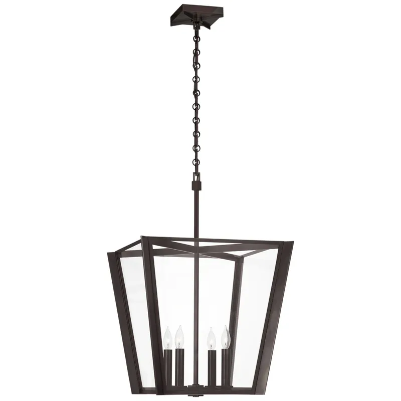 Paloma Contreras Palais 20" Lantern in Bronze with Clear Glass Ceiling Light W20.75" x H30.75"