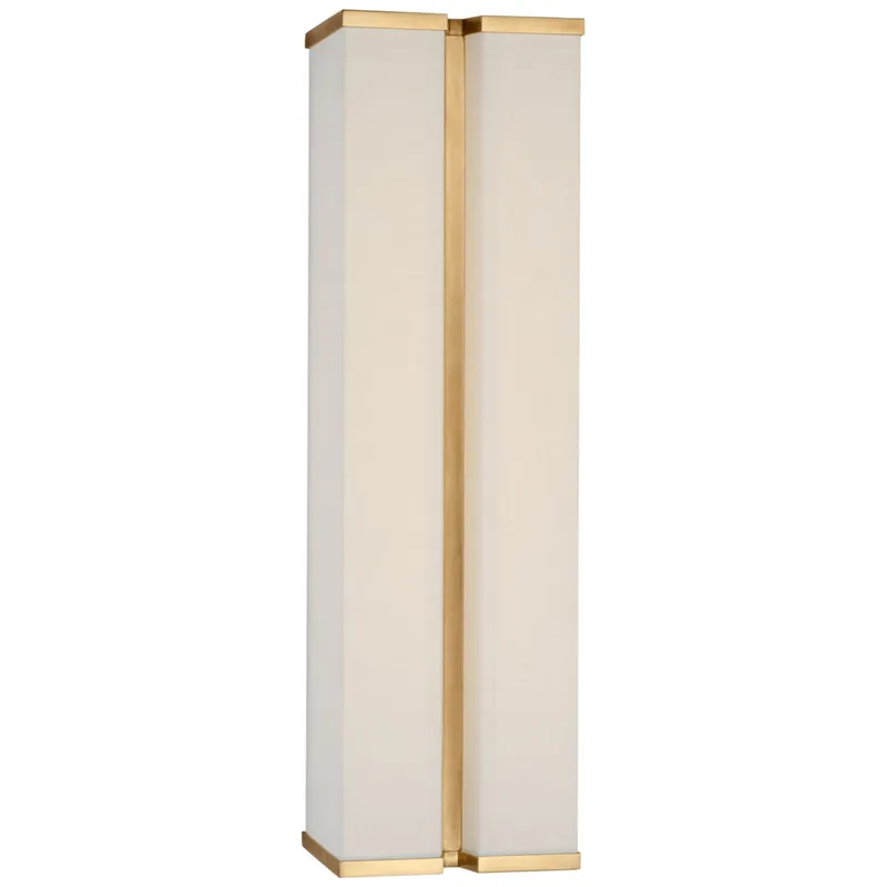 Paloma Contreras Vernet 18" Sconce in Hand-Rubbed Antique Brass and Linen Wall Light W5.5" x H18"