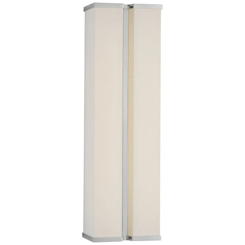Paloma Contreras Vernet 18" Sconce in Polished Nickel and Linen Wall Light W5.5" x H18"