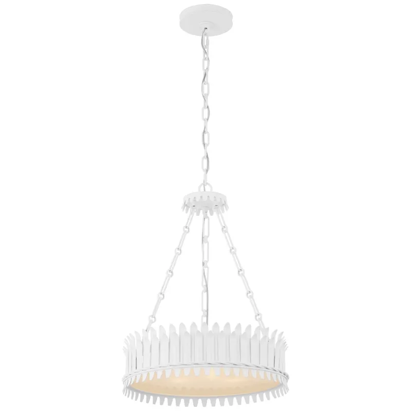 Suzanne Kasler Leslie 18" Chandelier in Plaster White with Frosted Acrylic Ceiling Light W17.75" x H22.5"
