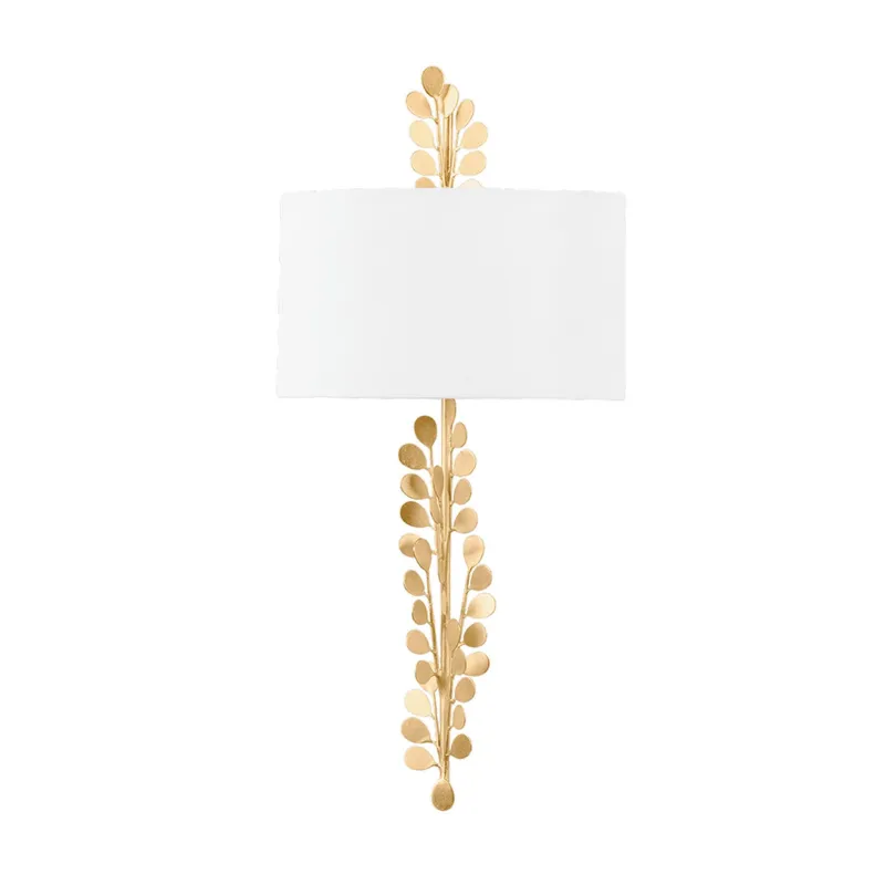 Adrienne 2-Light Wall Sconce in Vintage Gold Leaf 12W x 25H