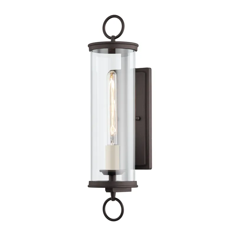 Aiden 1-Light Exterior Wall Sconce in Textured Bronze 5.75W x 23.25H