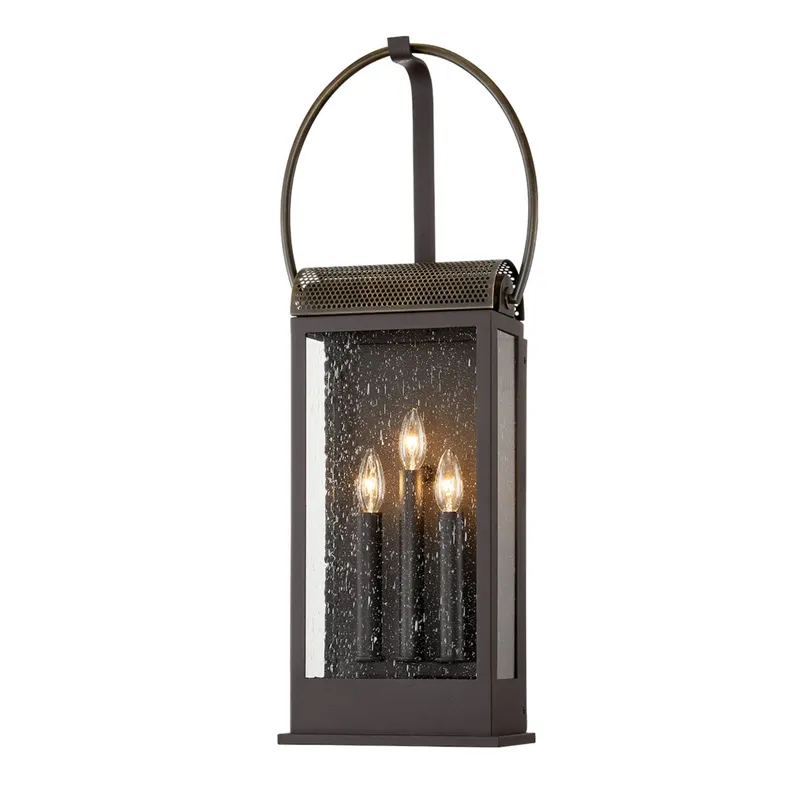 Holmes 3-Light Exterior Wall Sconce in Holmes Bronze 12W x 31.5H