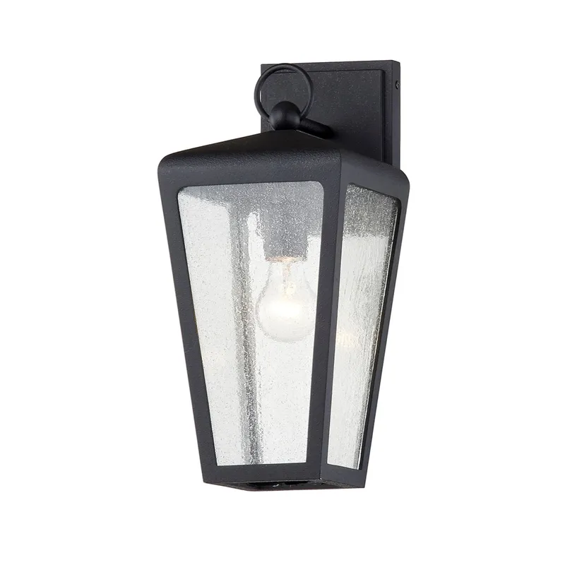 Mariden 1-Light Exterior Wall Sconce in Textured Iron 7W x 16H