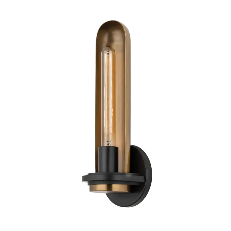 Tuscon 1-Light Wall Sconce in Patina Brass 5W x 15.25H