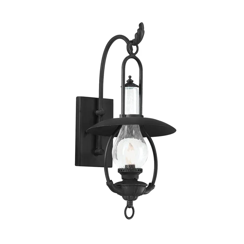 La Grange 1-Light Exterior Wall Sconce in Soft Off Black 9.5W x 20.5H