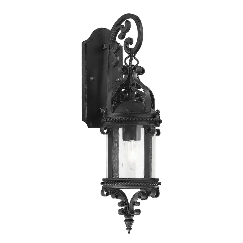 Pamplona 1-Light Exterior Wall Sconce in Soft Off Black 6.25W x 19H