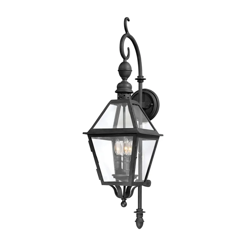 Townsend 3-Light Exterior Wall Sconce in Texture Black 9.25W x 33H