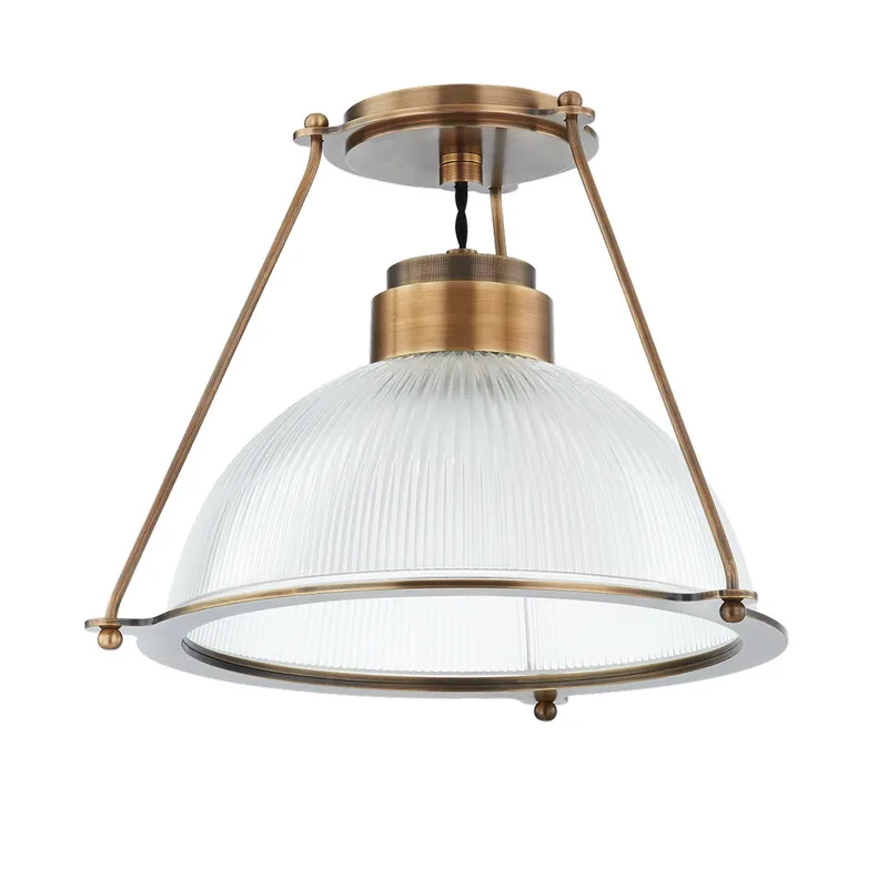Glint 1-Light Semi Flush in Patina Brass by Lauren Liess 15W x 11H