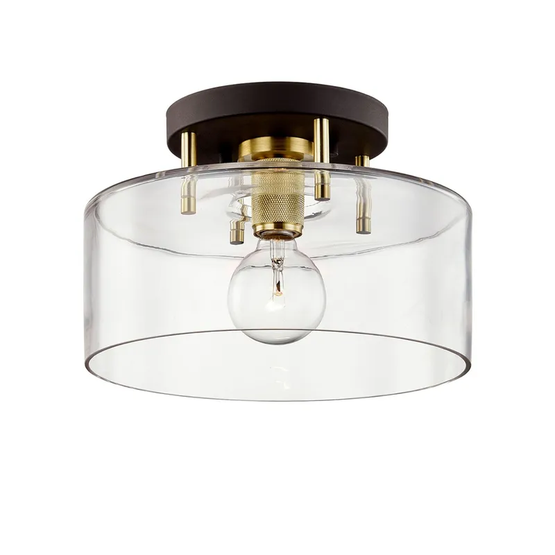Bergamot Station 1-Light Semi Flush in Bronze 12.25W x 8H