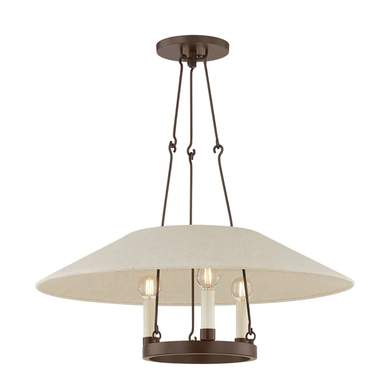 Archive 3-Light Chandelier in Bronze by Lauren Liess 25W x 10H