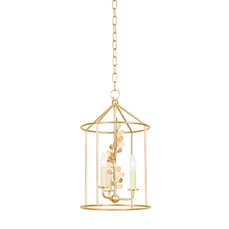 Adrienne 3-Light Lantern in Vintage Gold Leaf 11.5W x 21H